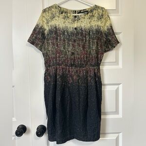 Valerie Dumaine Short Sleeve Silk Blend Mini Dress Made in Canada